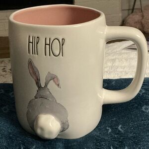 Cream and Pink Bunny large Coffee Mug   …cutest little bunny tale sticking 0out.